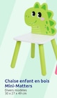 Chaise enfant en bois - Mini-Matters à 9,95 € dans le catalogue Action