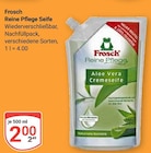 Reine Pflege Seife Angebote von Frosch bei GLOBUS Krefeld für 2,00 €