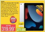 Aktuelles iPad 10.2 (9.Gen) Wi-Fi 64 GB Angebot bei E center in Rostock ab 271,99 €