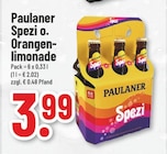 Spezi oder Orangenlimonade von Paulaner im aktuellen Trinkgut Prospekt