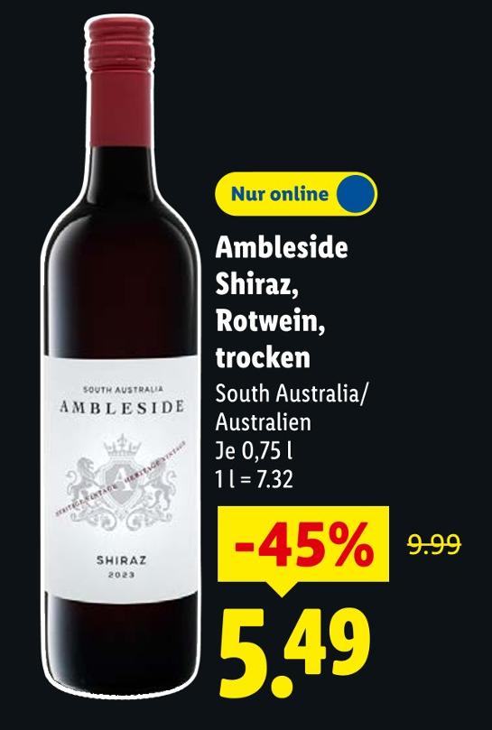 Shiraz, Rotwein, trocken