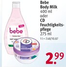Body Milk oder Feuchtigkeitspflege Angebote von Bebe oder CD bei Rossmann Hannover für 2,99 €