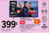 TV QLED 50C61B 50"(pouces) 126cm - TCL en promo chez E.Leclerc Dieppe à 399,00 €