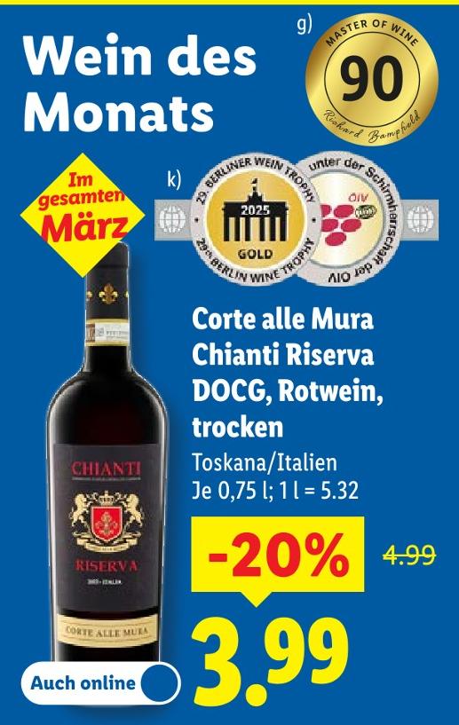 Corte alle Mura Chianti Riserva DOCG, Rotwein, trocken