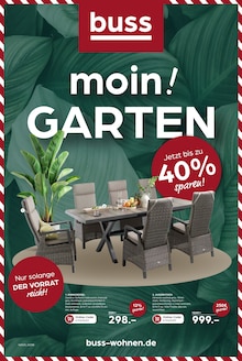 Aktueller buss Prospekt (Wilhelmshaven, 4 Seiten zum blättern buss Prospekt moin! GARTEN mit 4 Seiten