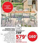 Ensemble table et fauteuils Luçon dans le catalogue Super U