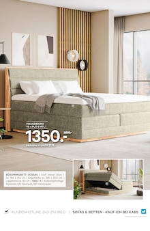 Boxspringbett im aktuellen Kabs Prospekt (Essen) Boxspringbett im Kabs Prospekt "ALT GEGEN NEU!" mit 40 Seiten (Essen)