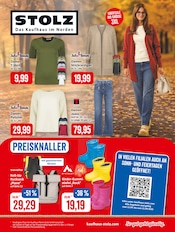 Aktueller Kaufhaus Stolz Prospekt mit Jeans, "STOLZ. Das Kaufhaus im Norden.", Seite 1