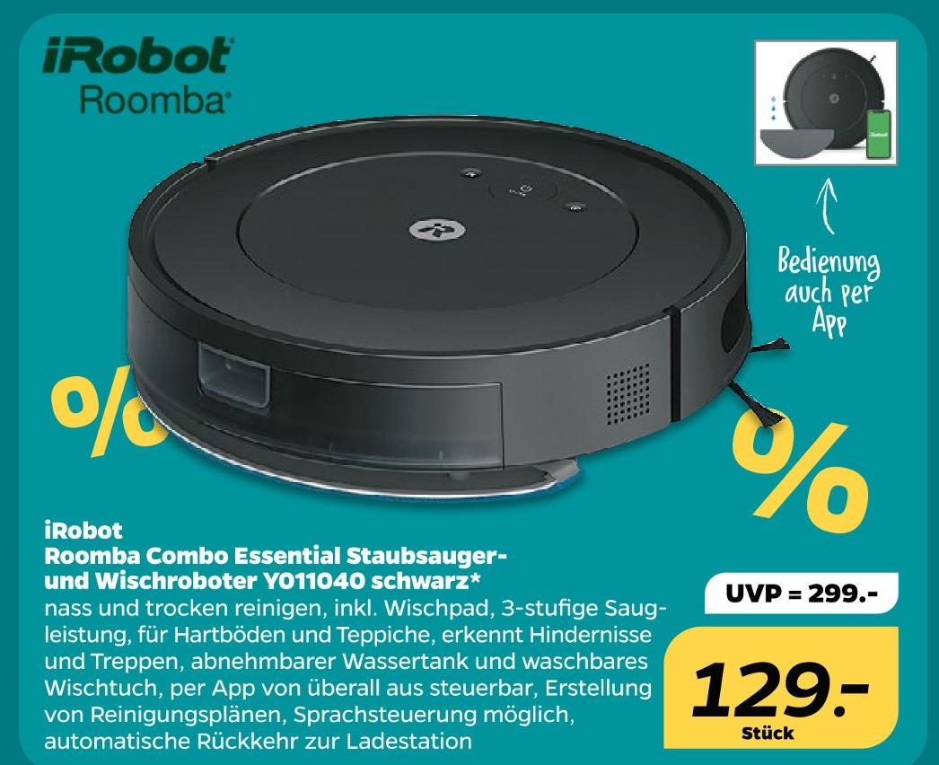 Roomba Combo Essential Staubsauger- und Wischroboter YO11040 schwarz