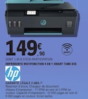 Imprimante Multifonction 4 en 1 Smart Tank 658 - HP en promo à 149,90 € chez E.Leclerc Imprimante Multifonction 4 en 1 Smart Tank 658 - HP dans le catalogue E.Leclerc