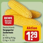 Vorgegarter Zuckermais im Angebot bei REWE in Offenbach Vorgegarter Zuckermais Angebote von REWE Beste Wahl bei REWE Offenbach für 1,29 €