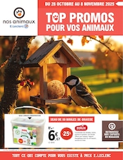Catalogue E.Leclerc à Bazouges cette semaine, valable du 28/10/2025 au 08/11/2025 Prospectus E.Leclerc à Bazouges, "TOP PROMOS POUR VOS ANIMAUX", 4 pages de promos valables du 28/10/2025 au 08/11/2025