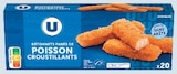 Bâtonnets panés de poisson croustillants surgelés - U en promo chez Super U Valence à 3,13 €