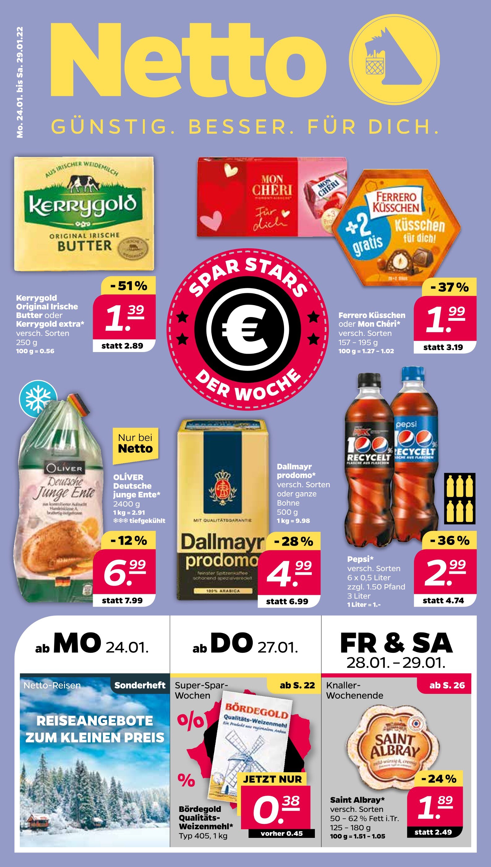 NETTO mit dem Scottie Prospekt für Stöffin mit 29 Seiten NETTO mit dem Scottie Prospekt für Stöffin: "Top Angebote!", 29 Seiten, 24.01.2022 - 29.01.2022