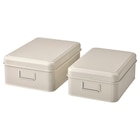 Box mit Deckel 2er-Set hellbeige von PLOGFÅRA im aktuellen IKEA Prospekt für 15,99 €