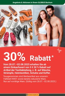 Schuhe im aktuellen GLOBUS Prospekt (Bochum) Schuhe im GLOBUS Prospekt "Aktuelle Angebote" mit 26 Seiten (Bochum)