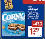 Müsliriegel von Corny für 1,29 € bei ALDI SÜD im Angebot Müsliriegel von Corny im aktuellen ALDI SÜD Prospekt
