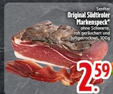 Original Südtiroler Markenspeck im Angebot bei EDEKA in Rosenheim Original Südtiroler Markenspeck Angebote von Senfter bei EDEKA Rosenheim für 2,59 €