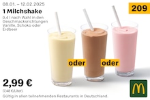 McDonalds Milchshake im Prospekt 