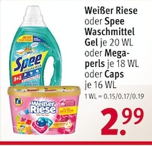 Waschmittel von Weißer Riese oder Spee im aktuellen Rossmann Prospekt für 2.99€