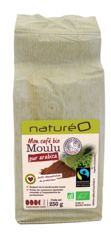 CAFÉ MOULU LÉGÈREMENT CORSÉ - NaturéO à Vanves CAFÉ MOULU LÉGÈREMENT CORSÉ en promo chez NaturéO Vanves à 4,19 €