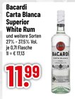 Carta Blanca Superior White Rum von Bacardi im aktuellen Trinkgut Prospekt für 11,99 €