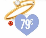 Promo Bague oxydes de zirconium, taille 54, or jaune 0,66 g à 79,00 € dans le catalogue E.Leclerc à Honfleur