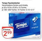 Aktuelles Taschentücher Angebot bei GLOBUS in Duisburg ab 2,99 €