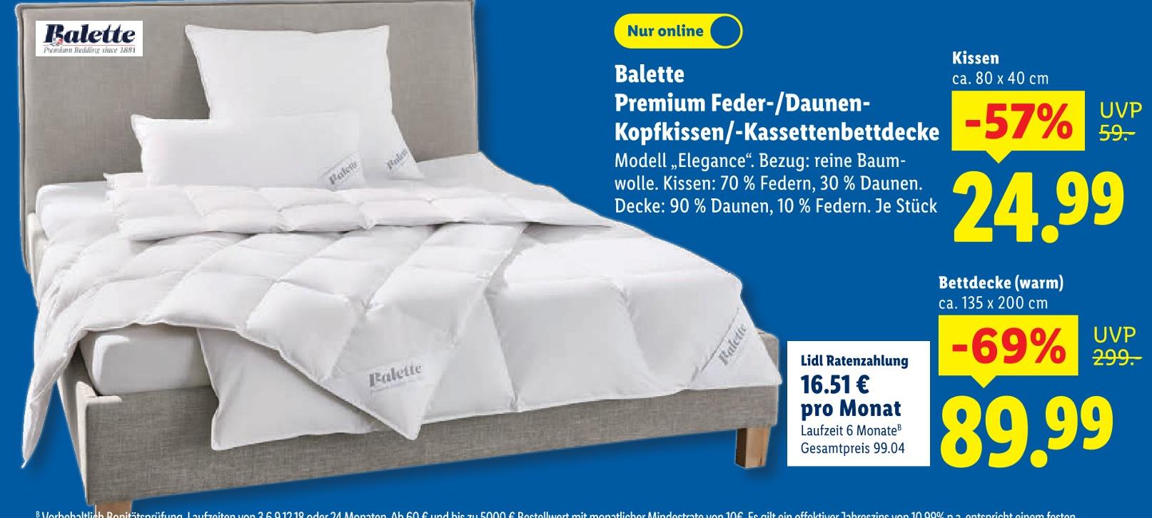 Premium Feder-/Daunen-Kassettenbettdecke (warm)