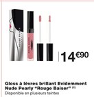Gloss à lèvres brillant Evidemment Nude Pearly Rouge Baiser dans le catalogue Monoprix
