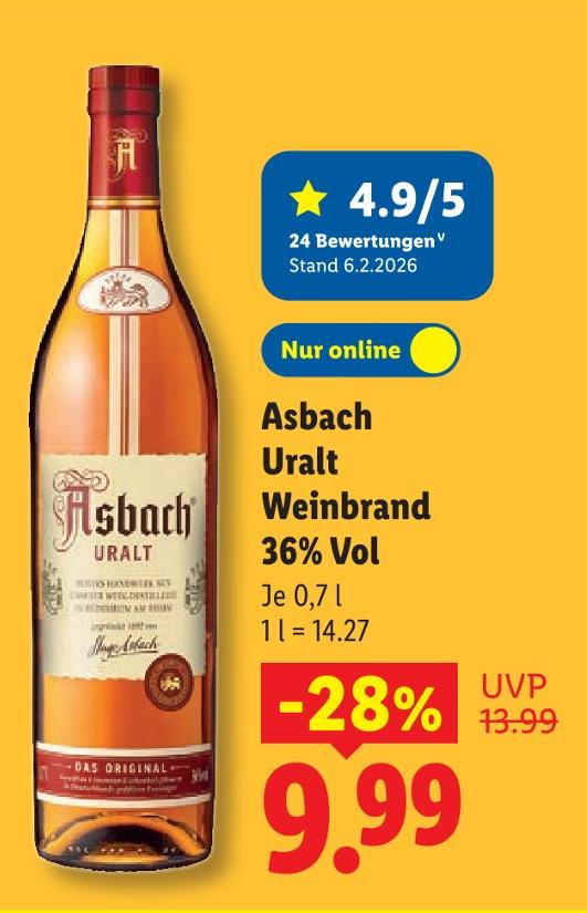 Uralt Weinbrand 36% Vol