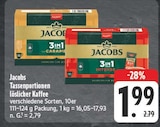 Tassenportionen löslicher Kaffee im Angebot bei E center in Bamberg Tassenportionen löslicher Kaffee Angebote von Jacobs bei E center Bamberg für 1,99 €