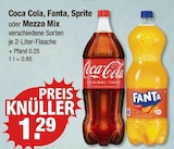 Coca Cola, Fanta, Sprite oder Mezzo Mix bei V-Markt im Pfronten Prospekt für 1,29 €