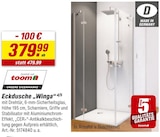 Eckdusche Winga im toom Baumarkt Prospekt Eckdusche Winga von toom im aktuellen toom Baumarkt Prospekt für 379,99 €