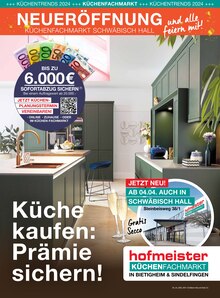 Aktueller hofmeister Prospekt "Küche kaufen: Prämie sichern!" Seite 1 von 8 Seiten
