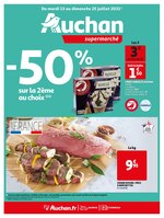 Catalogue Auchan à Paris, avec 16 pages Prospectus Auchan à Paris, "-50% sur la deuxième au choix", 16 pages, 13/07/2021 - 25/07/2021