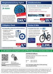 Fahrrad im aktuellen AUTOPLUS Prospekt (Wolfsburg) Fahrrad im AUTOPLUS Prospekt "Vor-Saison-Aktionen" mit 8 Seiten (Wolfsburg)