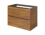 Promo Meuble sous vasque à suspendre effet noyer "Idalie" L. 80 x H. 60 x P. 45 cm à 160,00 € dans le catalogue Brico Dépôt à Villars-en-Pons