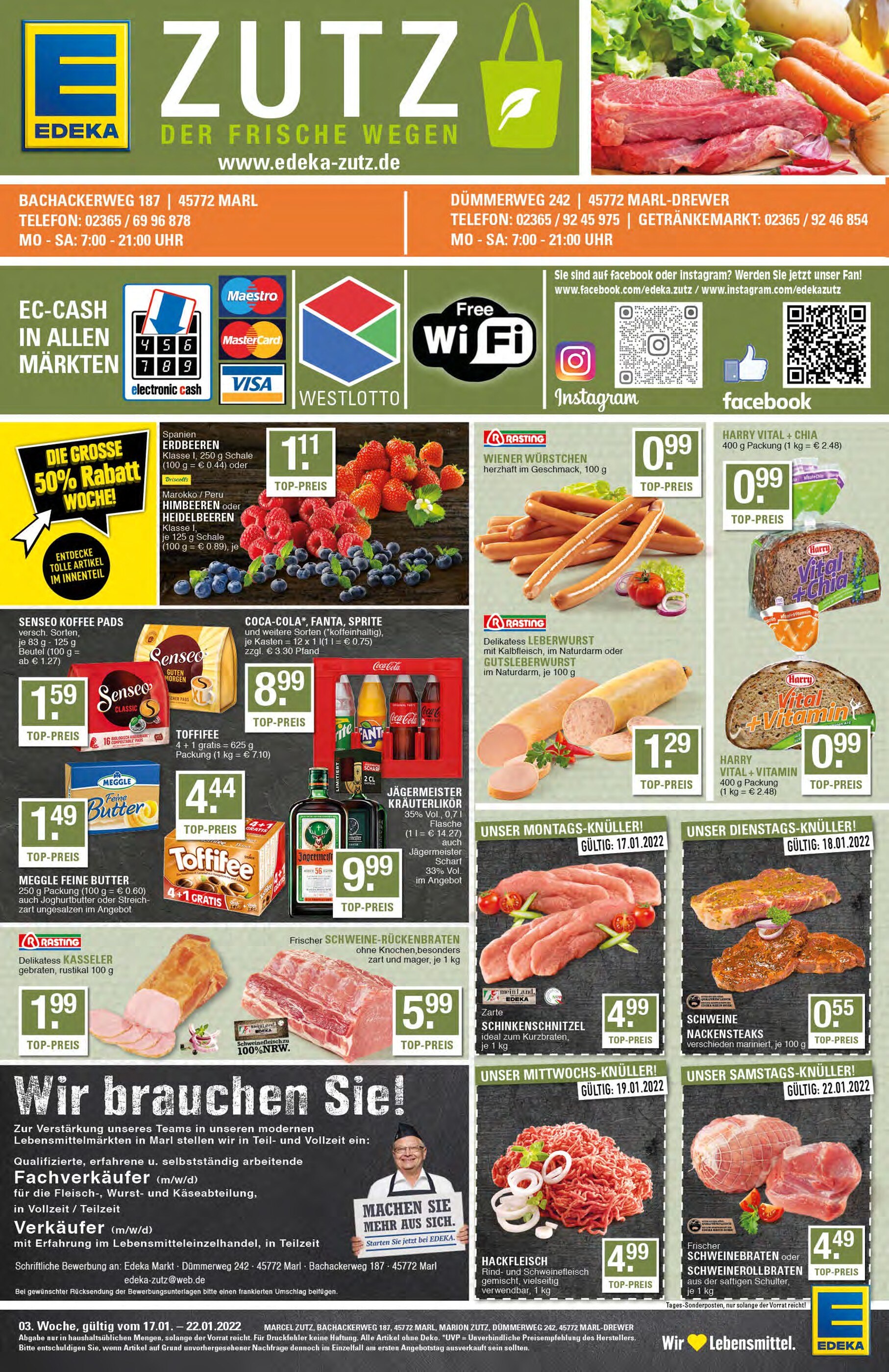 EDEKA Prospekt für Marl mit 12 Seiten EDEKA Prospekt für Marl: "Aktuelle Angebote", 12 Seiten, 17.01.2022 - 22.01.2022