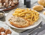 paniertes Schweineschnitzel mit Pilzen und Pommes im Angebot bei Höffner in Hannover paniertes Schweineschnitzel mit Pilzen und Pommes Angebote bei Höffner Hannover für 7,90 €