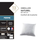 Oreiller naturel - TEX HOME en promo chez Carrefour Oreiller naturel - TEX HOME dans le catalogue Carrefour