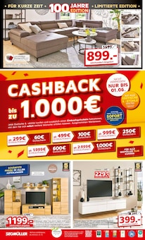 Wohnzimmertisch im Segmüller Prospekt "CASHBACK bis zu 1000€!" mit 8 Seiten (Frankfurt (Main))
