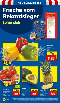 Paprika im aktuellen Lidl Prospekt (Erfurt) Paprika im Lidl Prospekt "LIDL LOHNT SICH" mit 64 Seiten (Erfurt)