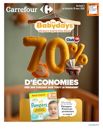 Prix et réduction Couches dans le prospectus Carrefour en cours Offre Couches dans le catalogue Carrefour du moment à la page 1