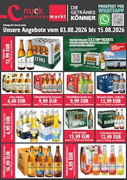 Nuck Getränke Prospekt "DIE GETRÄNKEKÖNNER", 2 Seiten, 03.08.2026 - 03.08.2026 Aktueller Nuck Getränke Prospekt, "DIE GETRÄNKEKÖNNER", mit Angeboten der Woche, gültig von 03.08.2026 bis 03.08.2026