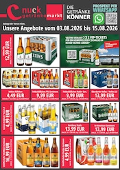 Nuck Getränke Getränkemärkte Prospekt der aktuellen Woche mit 2 Seiten, gültig von 03.08.2026 bis 15.08.2026, in Kubschütz und Umgebung Aktueller Nuck Getränke Getränkemärkte Prospekt in Kubschütz und Umgebung, "DIE GETRÄNKEKÖNNER" mit 2 Seiten, 03.08.2026 - 15.08.2026