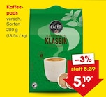 Kaffeepads Klassik im Angebot bei Netto Marken-Discount in Gütersloh Kaffeepads Klassik Angebote von Cafet bei Netto Marken-Discount Gütersloh für 5,19 €