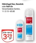 Deo, Deostick Angebote von Hidrofugal bei GLOBUS Gera für 3,29 €