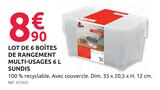 Mr.Bricolage Vineuil - Promo Lot de 6 boîtes de rangement multi-usages 6 l Promo Lot de 6 boîtes de rangement multi-usages 6 l à 8,90 € dans le catalogue Mr.Bricolage à Vineuil