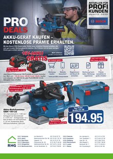 Aktueller RHG Baucentrum Prospekt (Auerbach (Vogtland), 2 Seiten zum blättern RHG Baucentrum Prospekt Aktuelles für Profi-Kunden - Bosch mit 2 Seiten